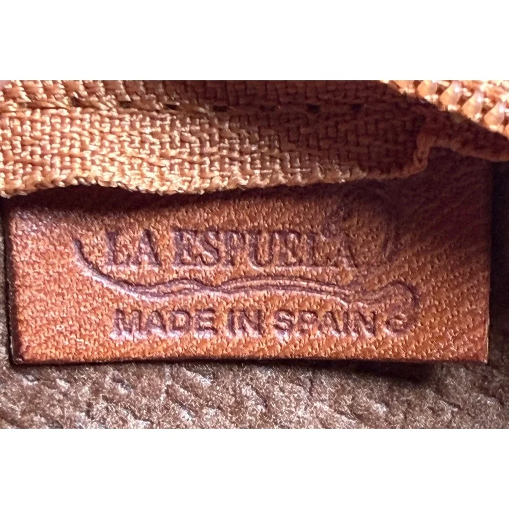 Vtg 90s La Espuela Red Leather Equestrian Coin Pouch Made‎ in Spain Small